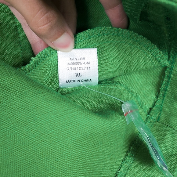 Olivia Moon • 100% Linen Bright Green Blazer - Picture 7 of 8